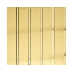 Gold Groutless Stainless Steel Mosaic Vertical Stacked Bar and Sitting Room Wall Tile