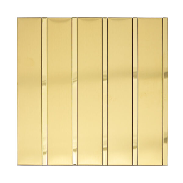 Gold Groutless Stainless Steel Mosaic Vertical Stacked Bar and Sitting Room Wall Tile