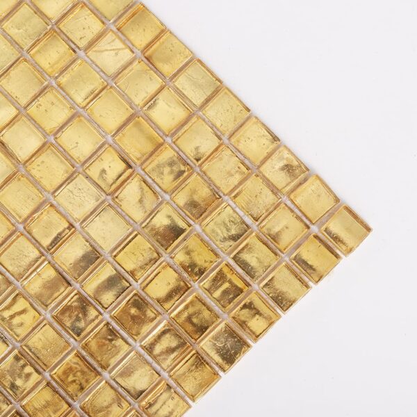 Gold Leaf Glass Square Backsplash Mosaic Tile