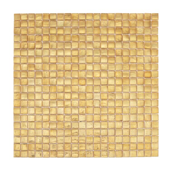Gold Leaf Glass Square Backsplash Mosaic Tile