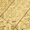 Gold-square-metal-mosaic-pattern-close-up-with-grout-lines Gold Embossed Floral Texture Stainless Steel Square Metal Wall Tile