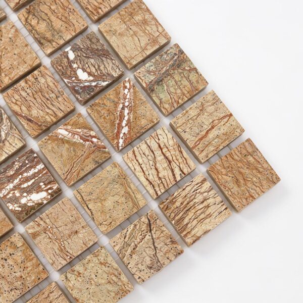 Brown Marble Square Mosaic Tile for Warm Feature Walls