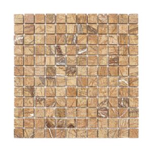 Brown Marble Square Mosaic Tile for Warm Feature Walls