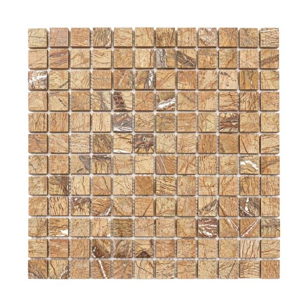Brown Marble Square Mosaic Tile for Warm Feature Walls