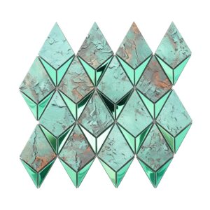 Green Diamond Aluminum Stainless Steel Metal Wall Mosaic Tile