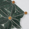 Green Marble Floral Mosaic Tile with Golden Accents