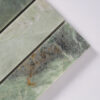 Green-Marble-Strip-Tile-Veining-Detail Sage Green Marble Strip Tile Bathroom Walls and Entry Floors Mosaic