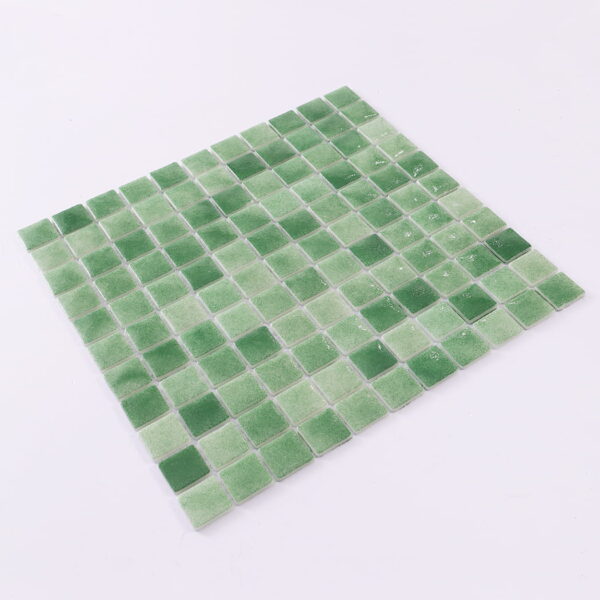 Green Square Recycled Glass Mosaic Backsplash Tile