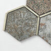 Grey-Aluminum-Hexagon-Mosaic-Tile-Gold-Vein-Detail Grey Brown Aluminum Hexagon Mosaic Tile