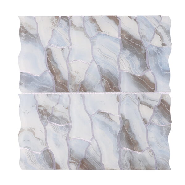Ice Blue Brown Irregular Glass Mosaic Coastal Laundry Room, Reception Desk, Hotel Feature Wall Tile