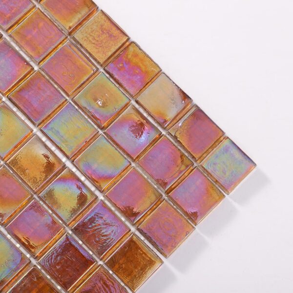 Iridescent-amber-square-glass-mosaic-tile-corner-close-up Iridescent Amber Square Glass Mosaic Wall and Floor Tile