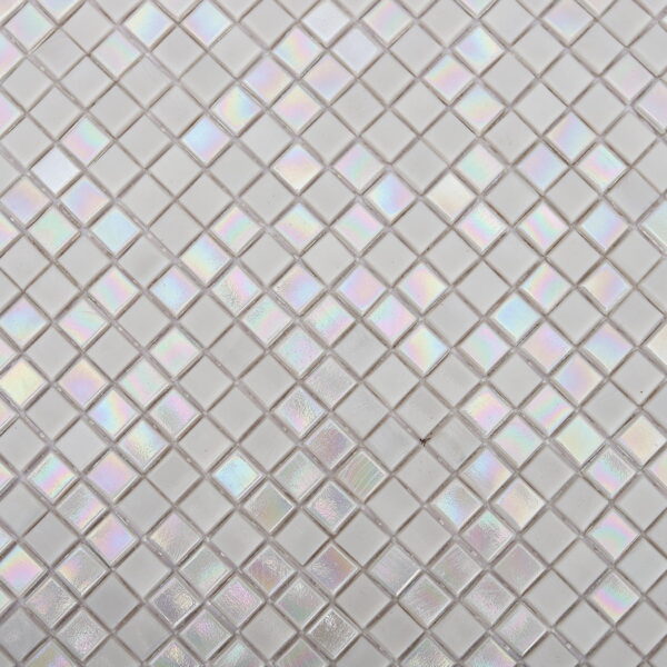Iridescent Light Gray Water Glass Square Tile Shower Walls and Backsplashes Mosaic