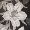 Large-white-lily-glass-mosaic-mural-with-dark-floral-background White Lily Handmade Glass Mosaic Mural Tile