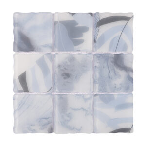 Light Blue Gray Square Glass Mosaic Tile for Modern Bathroom Walls and Kitchen Backsplash