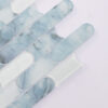Light Blue Rounded Linear Glass Mosaic Coastal Powder Rooms, Shower Walls and Boutique Hotel Suites Tile