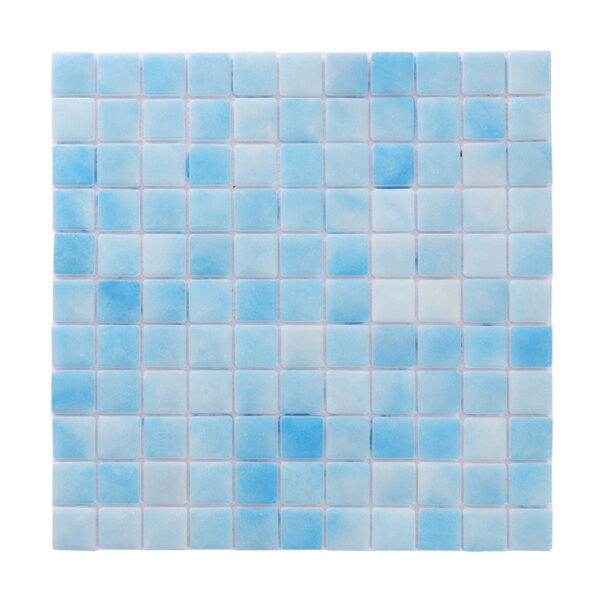 Light Blue Square Recycled Glass Swimming Pool Tile