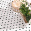Marble-Mosaic-Floor-Decoration White and Green Marble Geometric Pattern Mosaic Floor Tile