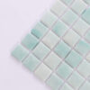 Mint-Green-Mosaic-Tile-Close-Up-Angle Mint Green Recycled Glass Mosaic Uniform Square Wall and Floor Tile