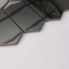 Mirror-Glossy-Black-Hexagon-Metal-Mosaic-Tile-Surface-Detail-Close-View Mirror Black Hexagon Metal Tile Hotel Lobby Mosaic