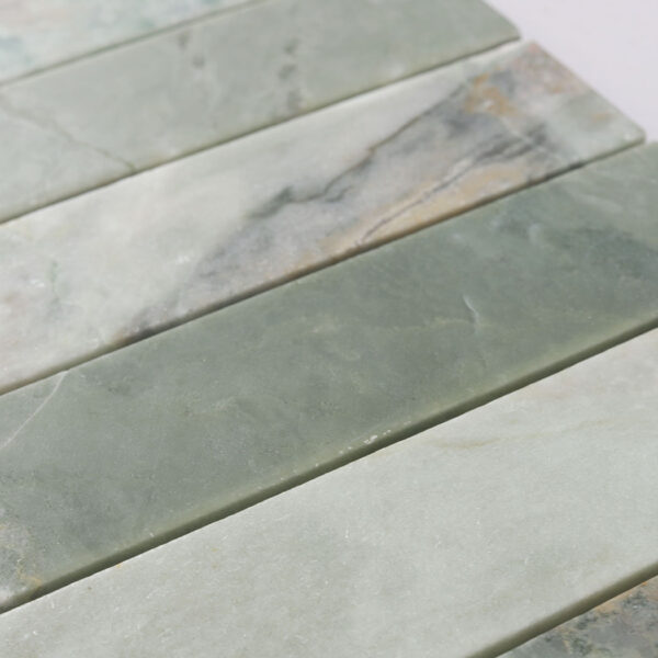 Natural-Green-Marble-Tile-Surface-Texture Sage Green Marble Strip Tile Bathroom Walls and Entry Floors Mosaic