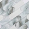 Blue Gray Rounded Linear Tile Mosaic Laundry Rooms, Café Counters and Accent Walls Mosaic