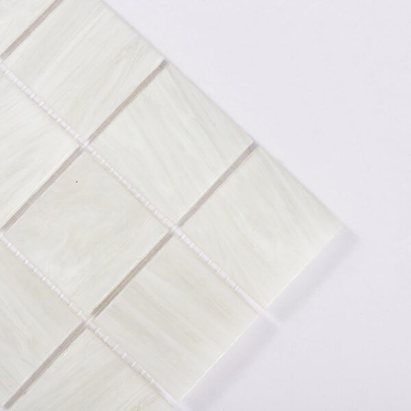 Pearl White Glass Mosaic Square Tile for Bathroom Kitchen and Pool