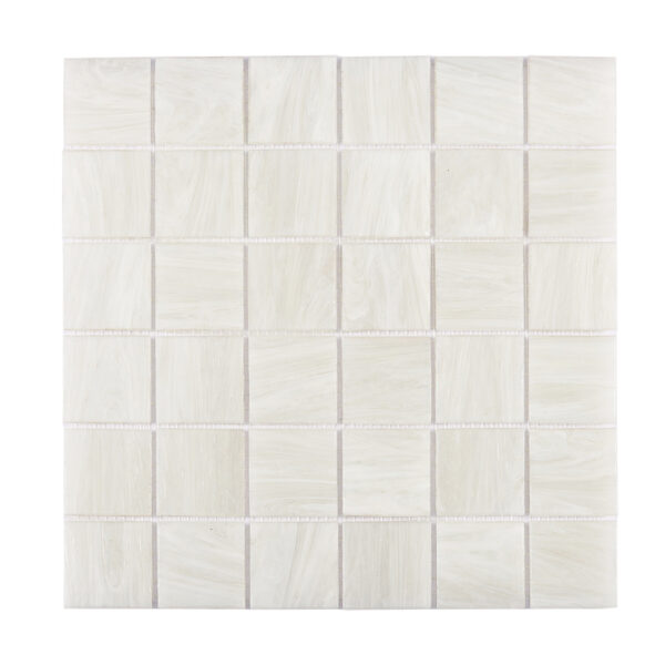Pearl White Glass Mosaic Square Tile for Bathroom Kitchen and Pool