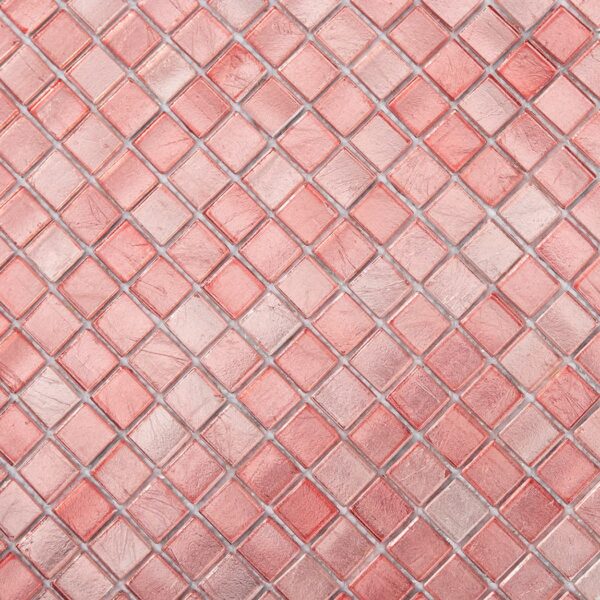 Pink-glass-mosaic-tile-surface-texture-close-up Light Pink Foil Glass Square Mosaic Wall Tile