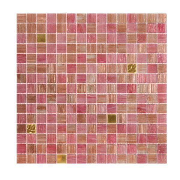 Blush Pink Mixed 24K Gold Foil Glass Mosaic Tiles