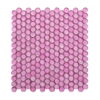 Pink Foil Penny Round Glass Mosaic Wall Tile for Kitchen and Bathroom Backsplash