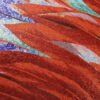 Red-Tropical-Leaf-Mosaic-Mural-Close-Up Colorful Tropical Leaf Handmade Glass Mosaic Mural Tile for Feature Walls