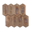 Antique Copper Elongated Hexagon Mosaic Metal Tile for Modern Geometric Wall Design