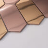 Rose Gold Brushed Mirror Elongated Hexagon Stainless Steel Mosaic Tile