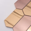 Rose Gold Brushed Mirror Elongated Hexagon Stainless Steel Mosaic Tile