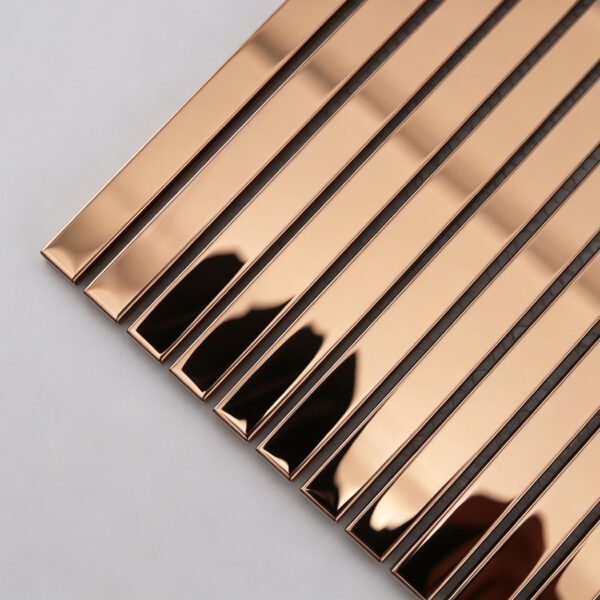 Contemporary Mirror Metallic Linear Shower Tile Mosaic Wall Decor for Living Hall