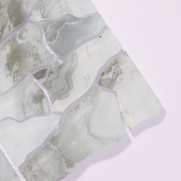 Sage Green Irregular Glass Mosaic Biophilic Modern Entryway, Tea Bar and Retail Display Wall Tile