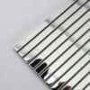 Silver-Stainless-Steel-Pencil-Tile-Corner-Detail Silver Mirror Metal Pencil Tile Kitchen Backsplash and Shower Accent Mosaic