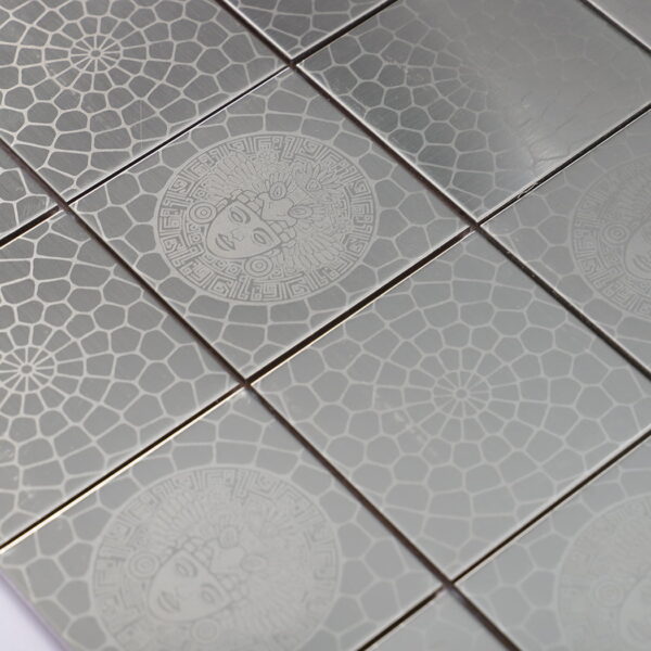 Silver Brushed Square Stainless Steel Mosaic Backsplash Tile 12 in. x 12 in.