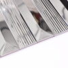 Silver-stainless-steel-vertical-striped-metal-mosaic-tile-edge-view Silver Long Subway Stainless Steel Groutless Mosaic Tile