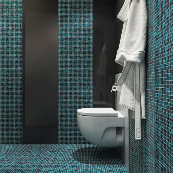 Turquoise Blue Mixed Glass Mosaic Tiles