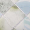 White Green Square Glass Mosaic Tile for Bathroom Walls and Restaurant Feature Walls