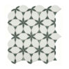 White Green Marble Leaf Mosaic Tile