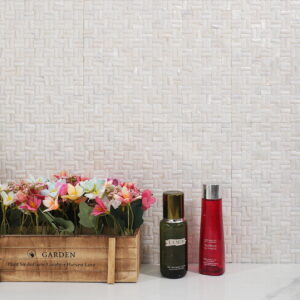 3D White Mother of Pearl Basket Weave Mosaic Wall Tile