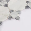 White and Gray Marble Mosaic Tile with Classic Geometric Pattern