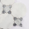 White and Gray Marble Mosaic Tile with Classic Geometric Pattern