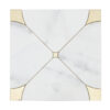 White Marble Gold Glass Waterjet Mosaic Backsplash Bathroom Tile