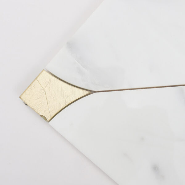 White Marble Gold Glass Waterjet Mosaic Backsplash Bathroom Tile