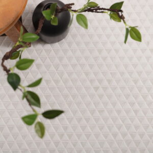 Checkerboard Glass White Triangle Rustic Mosaic Tiles