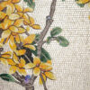 Yellow-flower-branch-glass-mosaic-mural-detail Chinese Flower Bird Handmade Glass Mosaic Mural Tile