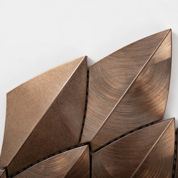 Vintage Brushed Antique Copper Leaf Shape Aluminum Wall Tile
